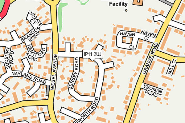 IP11 2UJ map - OS OpenMap – Local (Ordnance Survey)