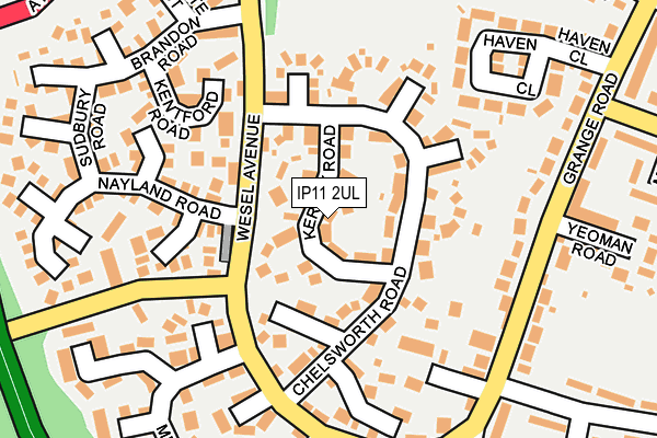 IP11 2UL map - OS OpenMap – Local (Ordnance Survey)
