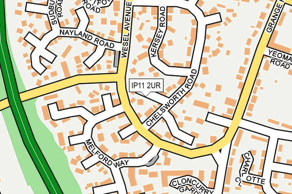 IP11 2UR map - OS OpenMap – Local (Ordnance Survey)