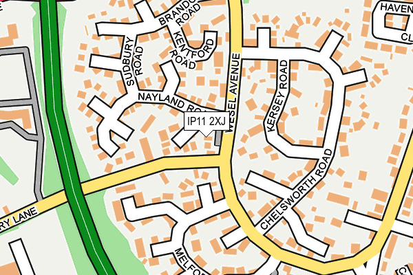 IP11 2XJ map - OS OpenMap – Local (Ordnance Survey)