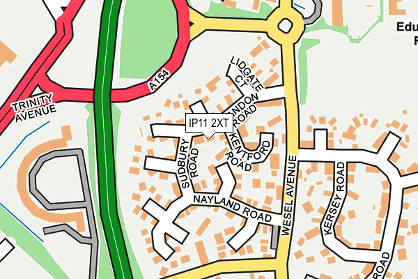 IP11 2XT map - OS OpenMap – Local (Ordnance Survey)