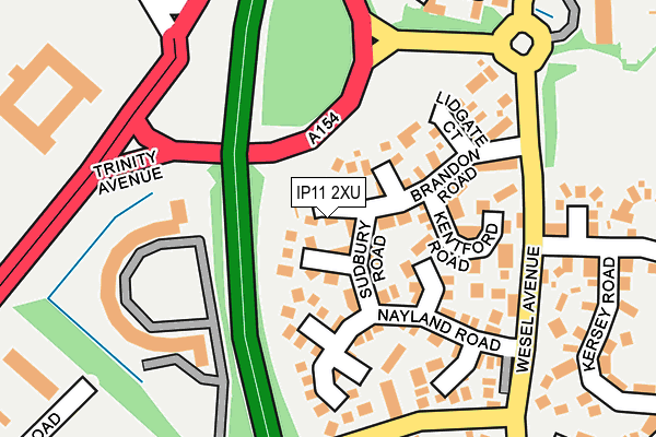 IP11 2XU map - OS OpenMap – Local (Ordnance Survey)