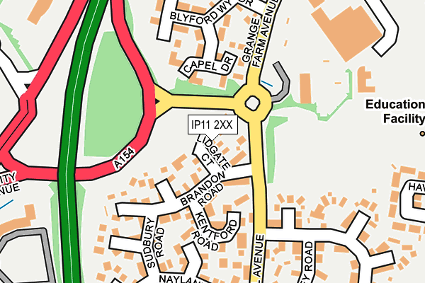IP11 2XX map - OS OpenMap – Local (Ordnance Survey)