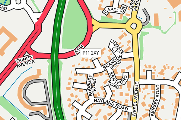 IP11 2XY map - OS OpenMap – Local (Ordnance Survey)