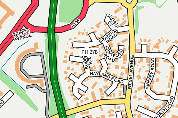 IP11 2YB map - OS OpenMap – Local (Ordnance Survey)