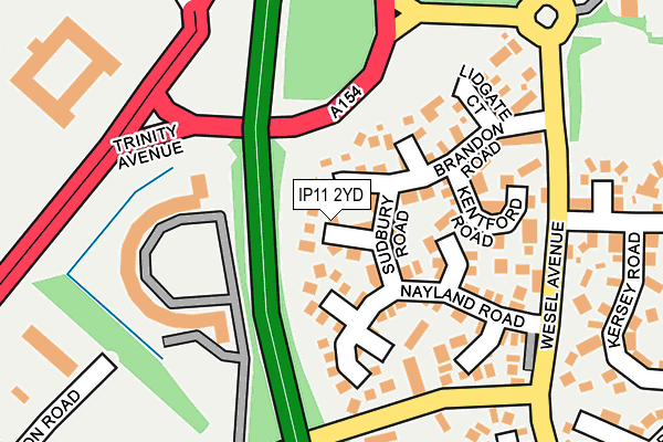 IP11 2YD map - OS OpenMap – Local (Ordnance Survey)