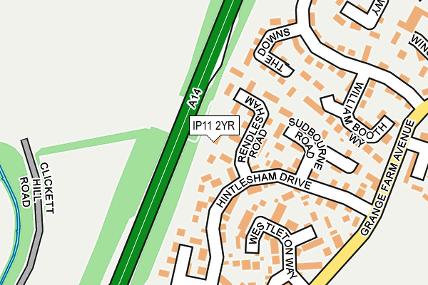 IP11 2YR map - OS OpenMap – Local (Ordnance Survey)