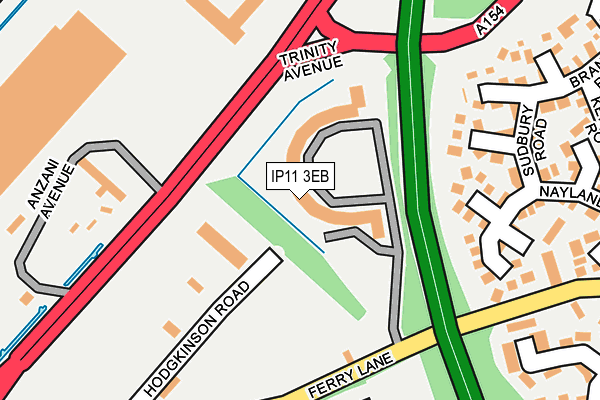 IP11 3EB map - OS OpenMap – Local (Ordnance Survey)