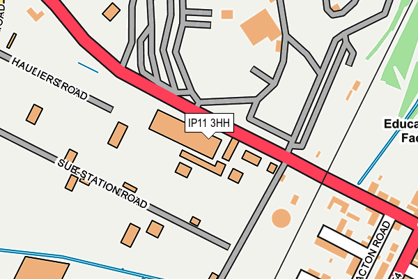 IP11 3HH map - OS OpenMap – Local (Ordnance Survey)
