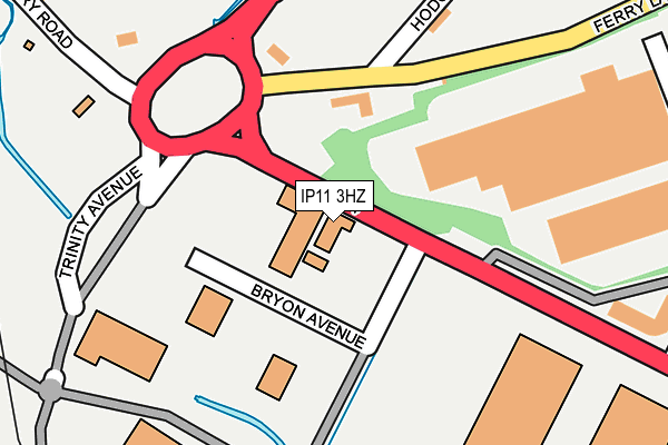 IP11 3HZ map - OS OpenMap – Local (Ordnance Survey)