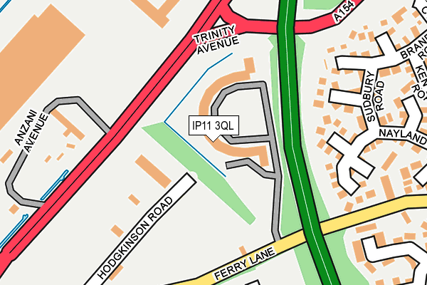 IP11 3QL map - OS OpenMap – Local (Ordnance Survey)