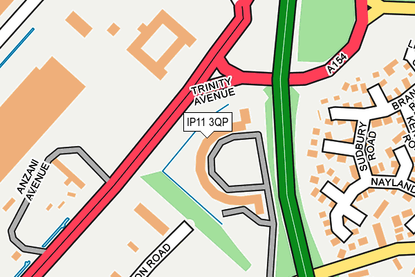 IP11 3QP map - OS OpenMap – Local (Ordnance Survey)