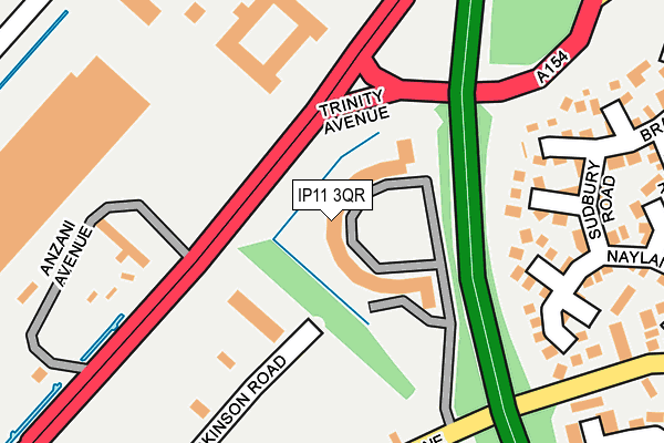 IP11 3QR map - OS OpenMap – Local (Ordnance Survey)