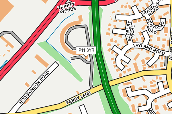 IP11 3YR map - OS OpenMap – Local (Ordnance Survey)