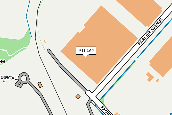 IP11 4AG map - OS OpenMap – Local (Ordnance Survey)