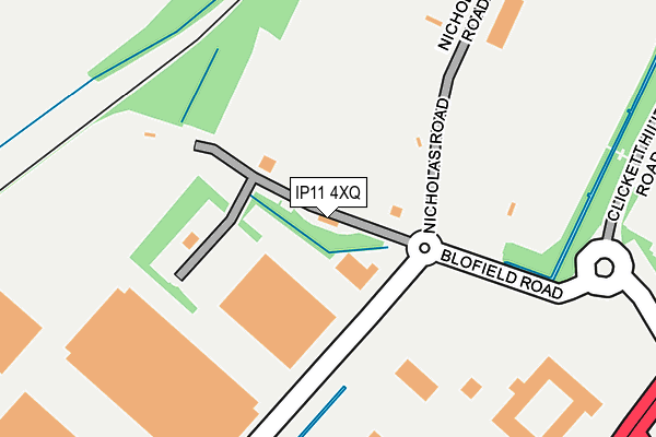 IP11 4XQ map - OS OpenMap – Local (Ordnance Survey)