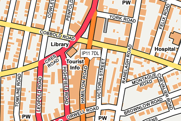 IP11 7DL map - OS OpenMap – Local (Ordnance Survey)