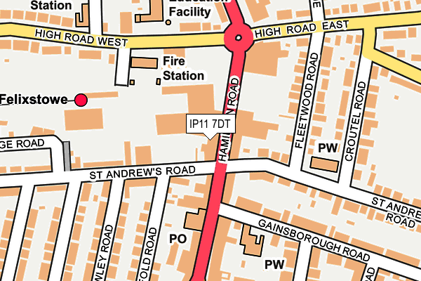 Map of HAMILTON FISH AND CHIPS LTD at local scale