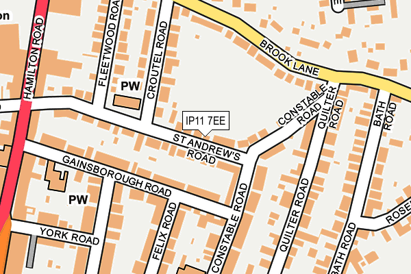 IP11 7EE map - OS OpenMap – Local (Ordnance Survey)