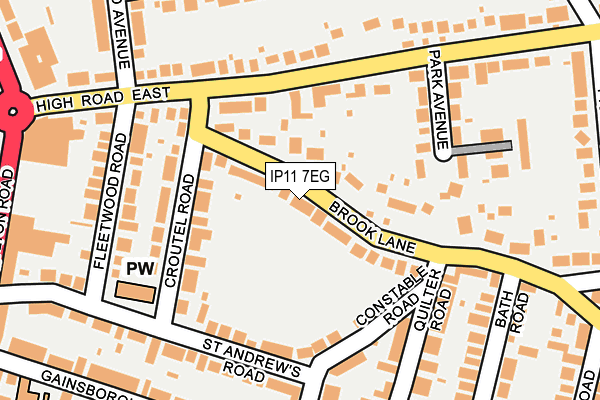 IP11 7EG map - OS OpenMap – Local (Ordnance Survey)