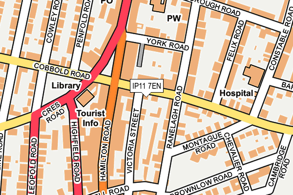 IP11 7EN map - OS OpenMap – Local (Ordnance Survey)