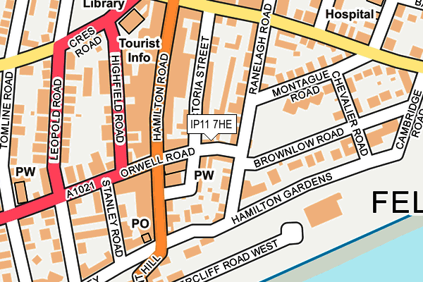IP11 7HE map - OS OpenMap – Local (Ordnance Survey)