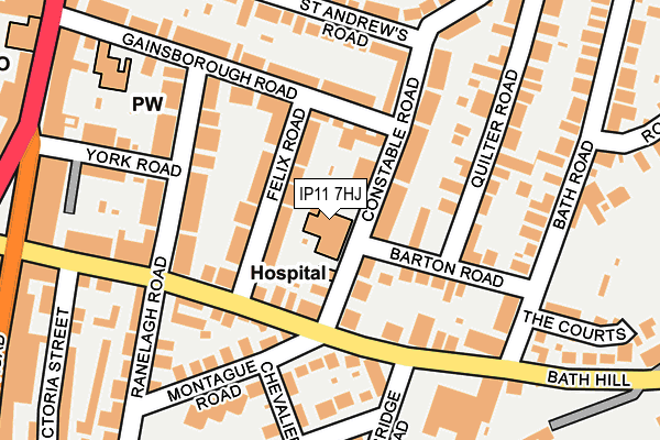 IP11 7HJ map - OS OpenMap – Local (Ordnance Survey)