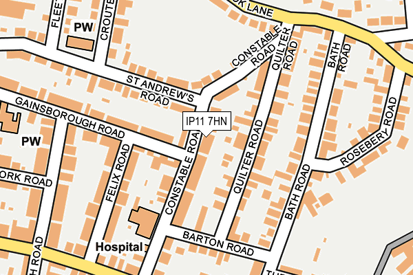 IP11 7HN map - OS OpenMap – Local (Ordnance Survey)