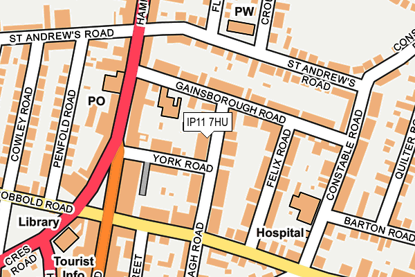 IP11 7HU map - OS OpenMap – Local (Ordnance Survey)