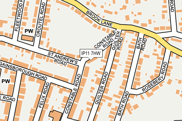 IP11 7HW map - OS OpenMap – Local (Ordnance Survey)