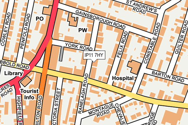 IP11 7HY map - OS OpenMap – Local (Ordnance Survey)