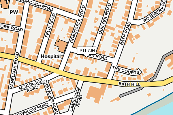 IP11 7JH map - OS OpenMap – Local (Ordnance Survey)