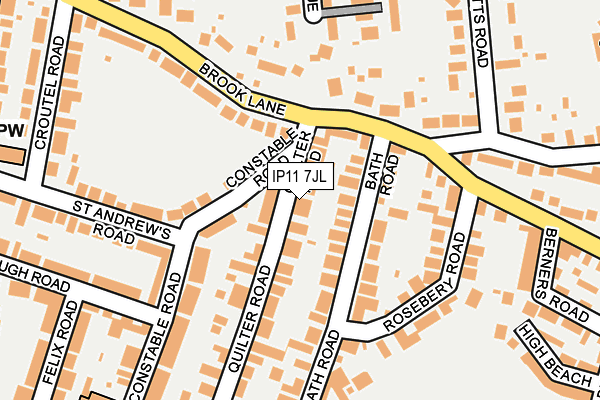 IP11 7JL map - OS OpenMap – Local (Ordnance Survey)