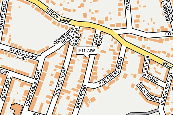 IP11 7JW map - OS OpenMap – Local (Ordnance Survey)