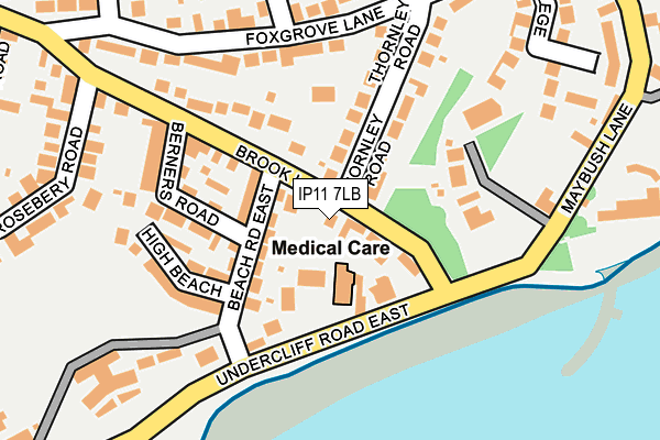 IP11 7LB map - OS OpenMap – Local (Ordnance Survey)