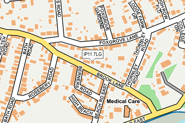 IP11 7LG map - OS OpenMap – Local (Ordnance Survey)