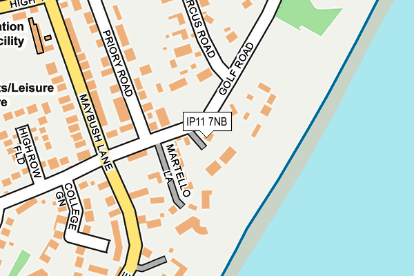 IP11 7NB map - OS OpenMap – Local (Ordnance Survey)