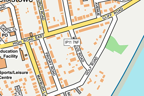 IP11 7NF map - OS OpenMap – Local (Ordnance Survey)