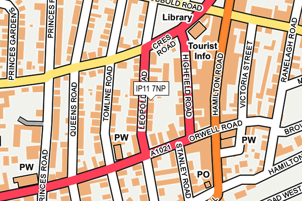 IP11 7NP map - OS OpenMap – Local (Ordnance Survey)
