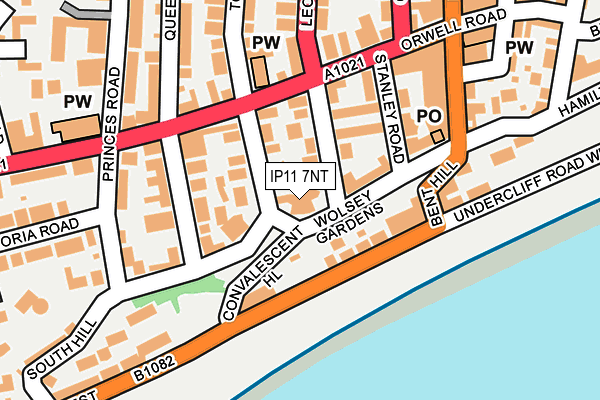 IP11 7NT map - OS OpenMap – Local (Ordnance Survey)