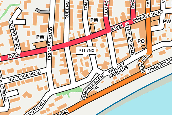 IP11 7NX map - OS OpenMap – Local (Ordnance Survey)
