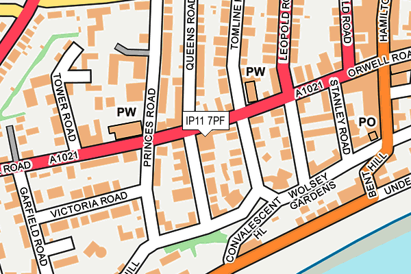 IP11 7PF map - OS OpenMap – Local (Ordnance Survey)