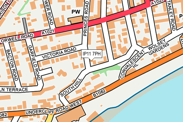 IP11 7PH map - OS OpenMap – Local (Ordnance Survey)