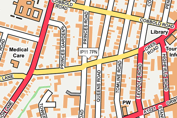 IP11 7PN map - OS OpenMap – Local (Ordnance Survey)