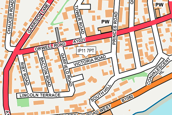 IP11 7PT map - OS OpenMap – Local (Ordnance Survey)