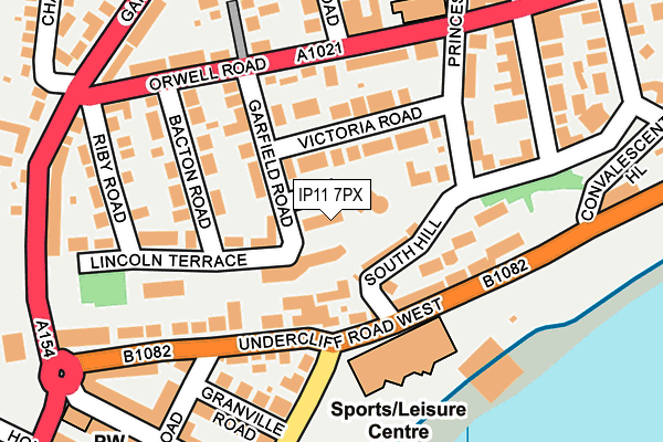IP11 7PX map - OS OpenMap – Local (Ordnance Survey)