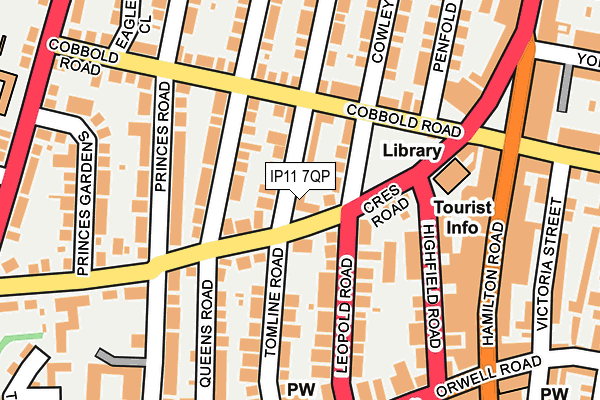 IP11 7QP map - OS OpenMap – Local (Ordnance Survey)