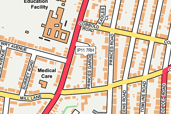 IP11 7RH map - OS OpenMap – Local (Ordnance Survey)