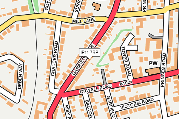 IP11 7RP map - OS OpenMap – Local (Ordnance Survey)