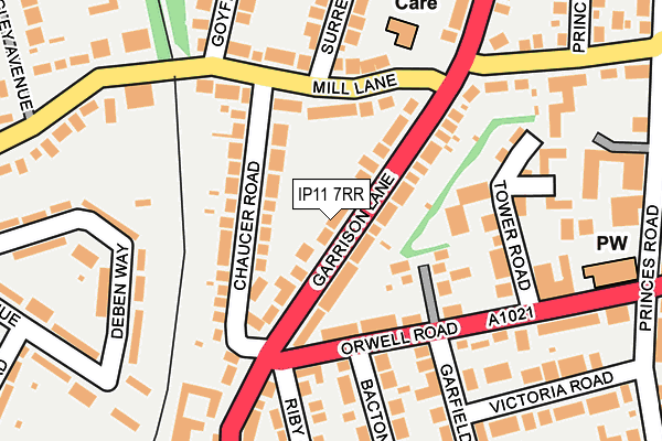 IP11 7RR map - OS OpenMap – Local (Ordnance Survey)